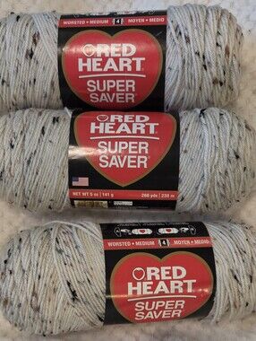 Red Heart Super Saver  Worsted Yarn ARAN FLECK 5 OZ EA